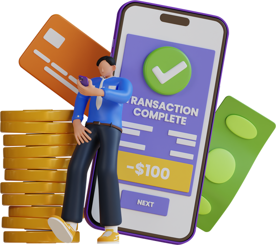 Cashless Payment 3D Illustration